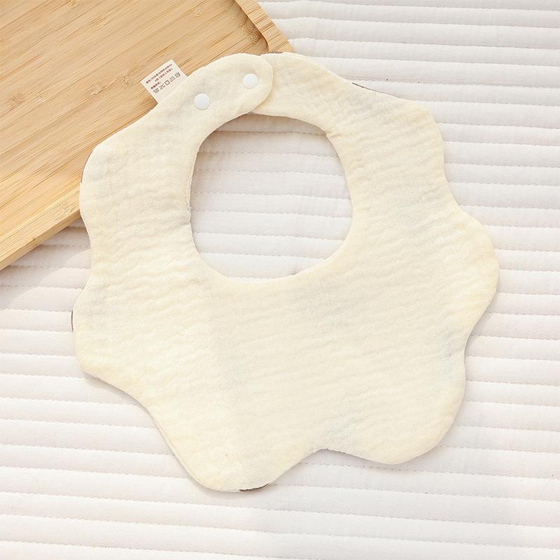 Cross-Border Six-Layer Cotton Crepe Baby Drool Bib - Pure Cotton Crinkled Gauze Marshmallow Bib