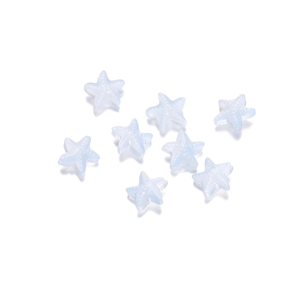 10/20Pcs/Lot 15*15.5mm Glass Starfish Shape Charm Small Loose Beads for DIY Jewelry Making Earrings Bracelet Wholesale
