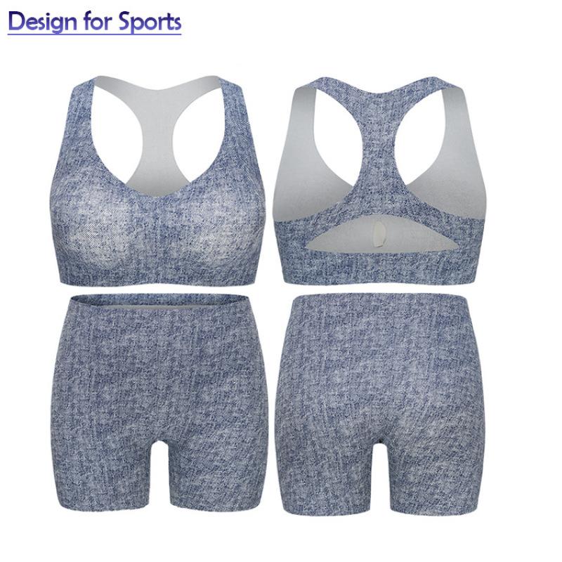 Reggiseno sportivo senza traccia, senza anello in acciaio, comoda tuta da yoga, pettorina staccabile, pantaloncini stringenti in vita XS-XL