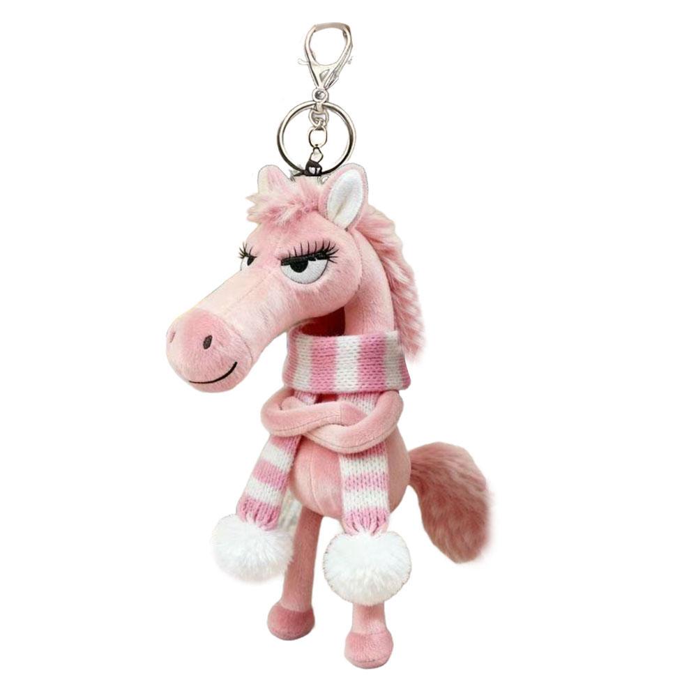 1pcs Black Horse Keychain Plush Toy Backpack Pendant Decoration Year of The Horse Plush Toy New Year's Gifts for Boys and Girls