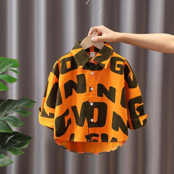 Boys Long Sleeve Shirt Spring Autumn Korean Smart Casual Top