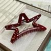 Ancola Wine Red Polka Dot Acrylic Claw Hair Clip