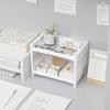 1/2pcs Desktop Double-layer Plastic Storage Rack, Office Stationery And Cosmetics Storage Box, Kitchen And Bathroom Storage Rack