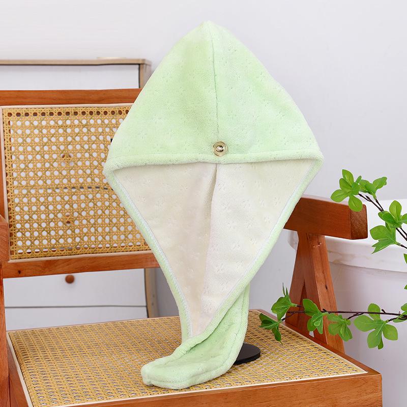 Burlap Quick-Dry Double-Layer Hair Wrap Towel - Water-Absorbent Bath Cap for Women