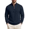 Men's Slim Fit Diamond Pattern Sweatshirt, Half-Zip Stand Collar Pullover, Long Sleeve Casual Top