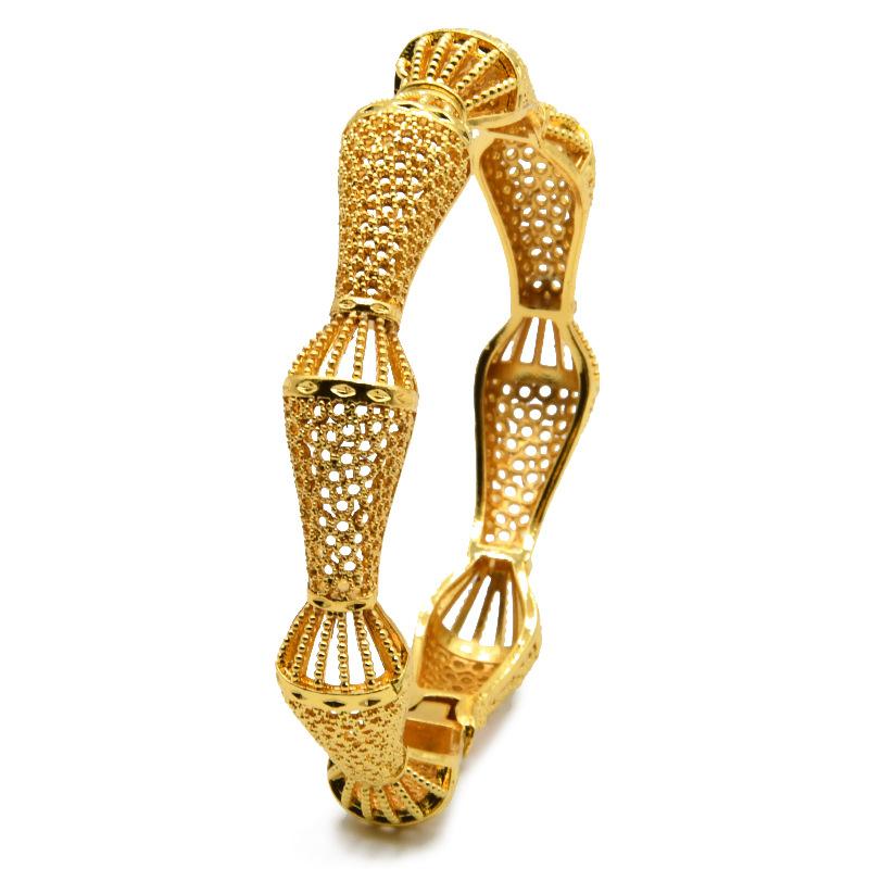 2026 Alloy Spring Women's Indian Sand Gold Jewelry Bracelet Ring Gold Plated Hollow Accessories Bride Bracelet