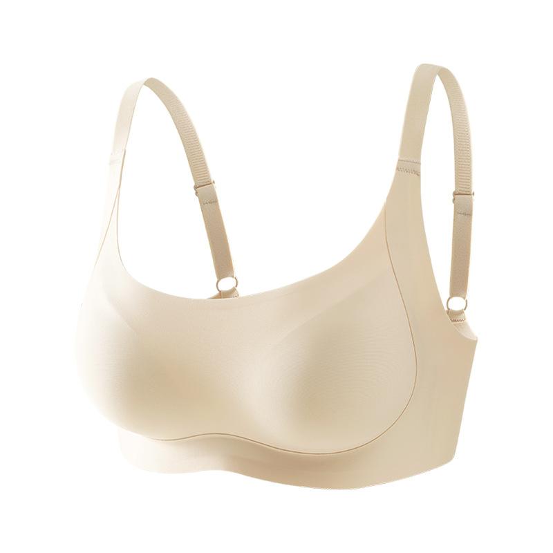 Traceless underwear women gather comfortably without feeling large jelly soft support fixed cup bra cover