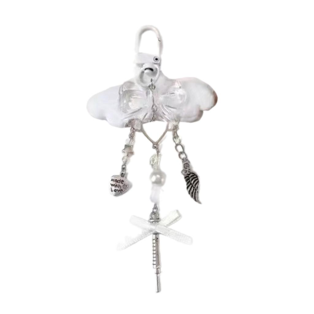 Chic Bowknot Phone Accessory Trend Phone Charm for Women Girls Beaded Keychain Bag Purse Backpack Wallet Decorations