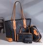 New Embossed Large Tote Bag High Quality PU Ladies Handbag Trendy Single Shoulder Oblique Span Bag Large Capacity Women's 4 Pcs Set Mother-child Bag
