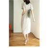 Luxury Summer Linen Dress with Stripes Thin and Comfortable High Quality Womens Fashion