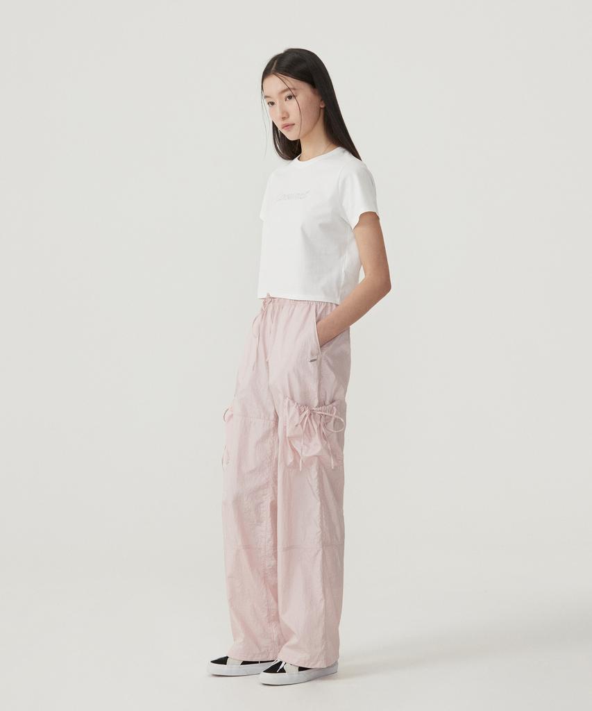 COVERNAT WOMAN String Fluid Cargo Pants Light Pink