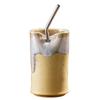 Nordic Creative Retro Ceramic Coffee Cup - Irregular Straight Cylinder Design, Coarse Pottery Finish, Straw Mug Style.