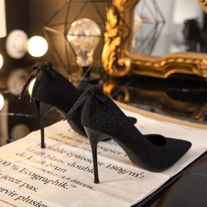 French Design Sense Niche Ladies 6cm High Heels Ins Style Trend Pointed Shallow Mouth Fine Heel Wedding Shoes Shopping Dating Prom with Shoes