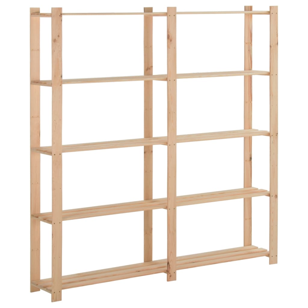Storage Shelf with 5 Shelves 170 x 28.5 x 170 cm Solid Pine Wood