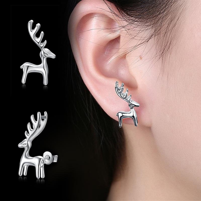 Christmas Stud Earrings, Realistic Deer, Elk, Big Antler Earrings, A Sense Of Design Trend