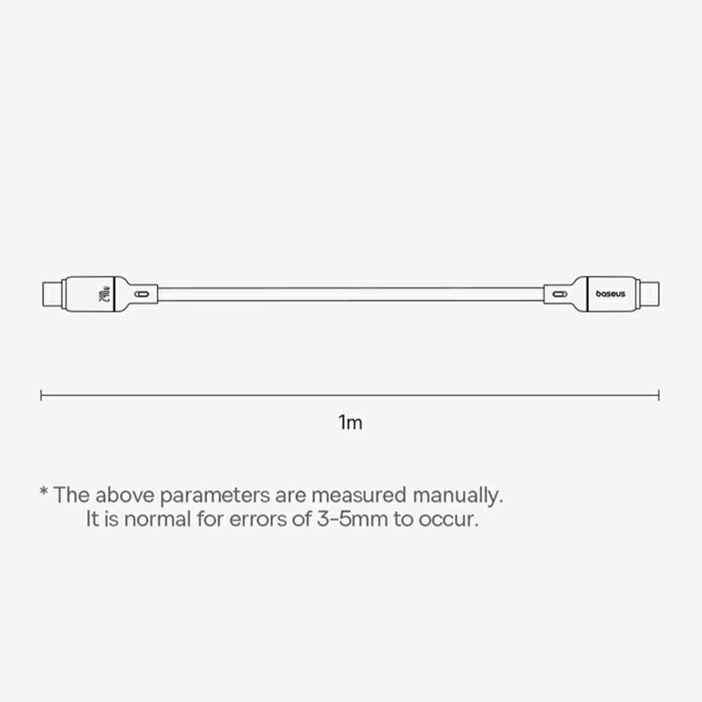 Cablu Magnetic din Silicon Lichid BASEUS Picogo 1m Încărcare Rapidă USB-C la USB-C 240W Cablu de Date