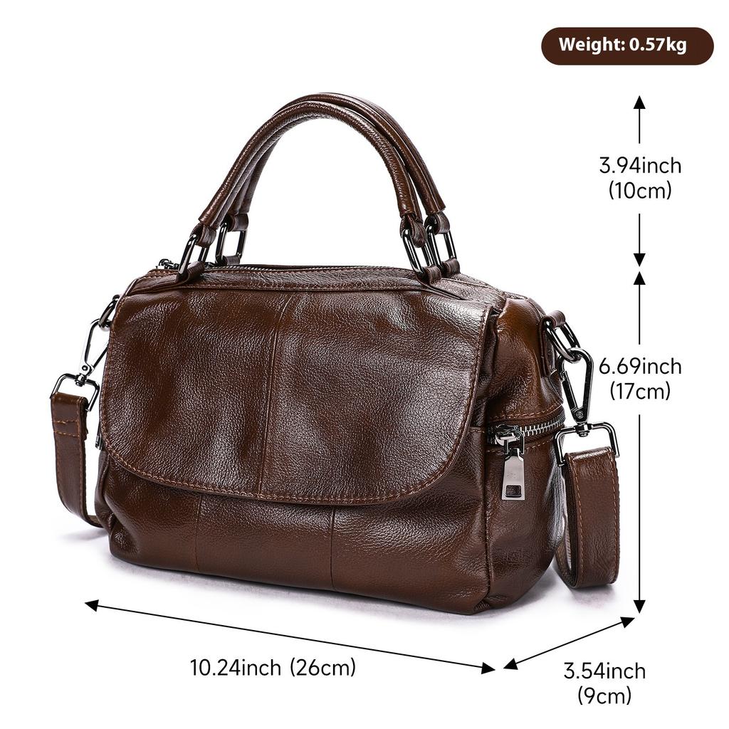 Women's Bag Large Capacity Premium Feeling First Layer Cowhide Women's Shoulder Messenger Bag Casual Handbag Women