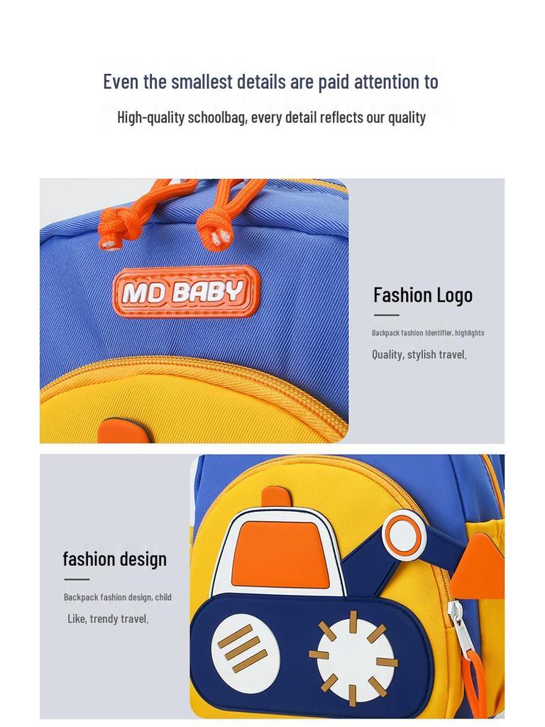 New Kids' Cartoon Car Backpack: Lightweight, Outdoor School Bag for Boys & Girls