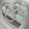 Luxury pearl mobile phone chain, pom-pom pendant, short mobile phone case, lanyard, bag, keychain, anti-lost gasket.