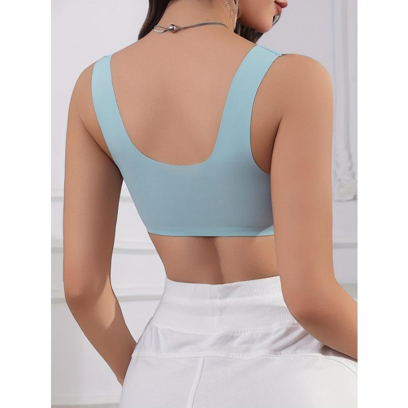 Seamless Front Closure Push Up Bra Wide Strap Non Underwire