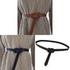 True Leather Women Slim Waist Belt With Tie Knot For Dresses And Sweaters