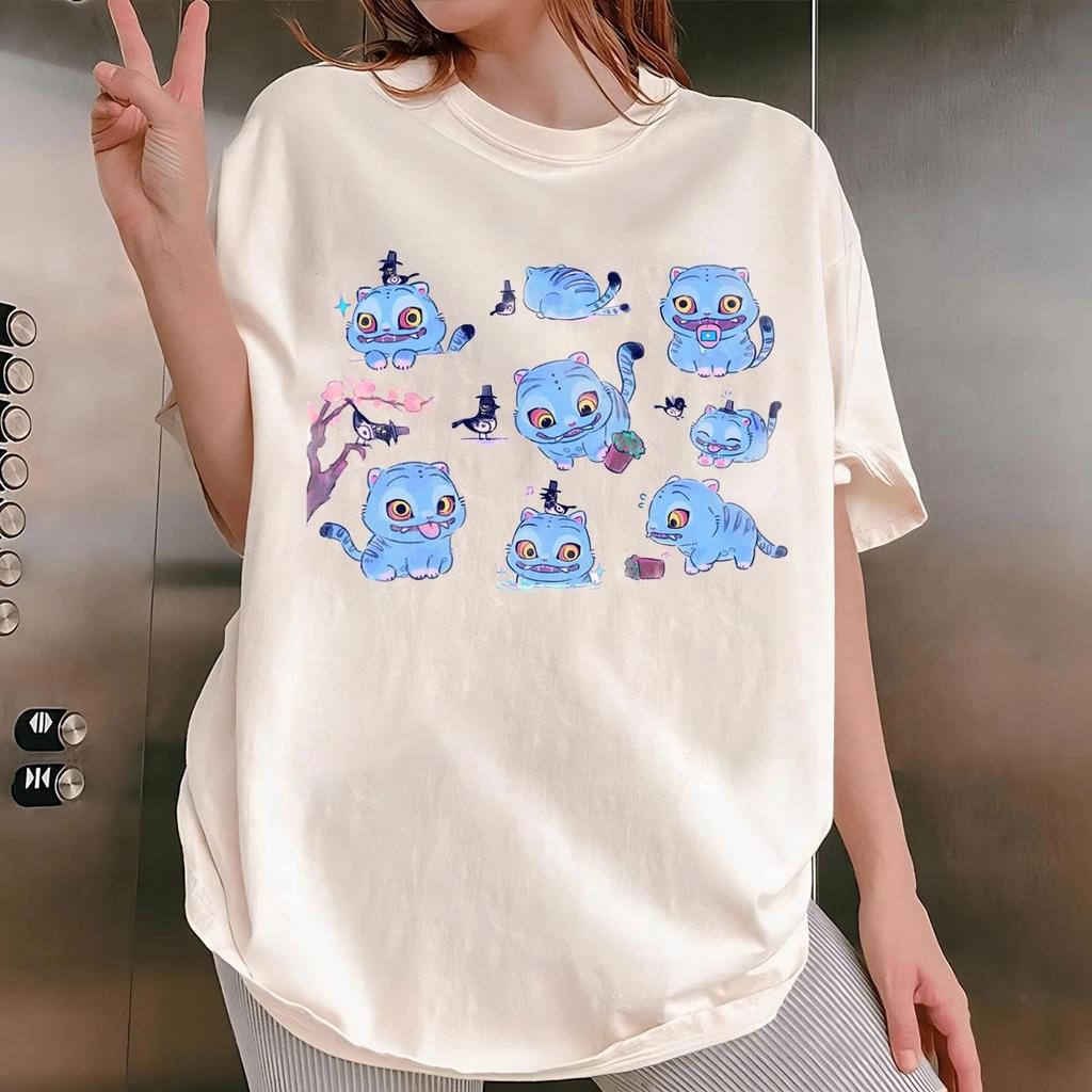 Kpop Demon Hunters Tiger Shirt Demon Hunter Tiger Tee Merch Kpop Shirt T-shirt Clothing Short Sleeve Men Women All-season