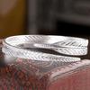 Women's Vintage Silver Plated Feather Cuff Bracelet Adjustable Opening Bangle Jewelry