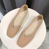 Square Head Doudou Shoes Women's 2025 Spring and Summer New Single Shoes Flat Sole Soft Sole Non-slip Comfortable Shallow Mouth Mother Shoes Maternity