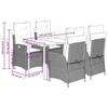 VidaXL 5-Piece Garden Dining Set with Cushions, Patio Table and Chair, Patio Furniture, Outdoor Furniture, 3213237