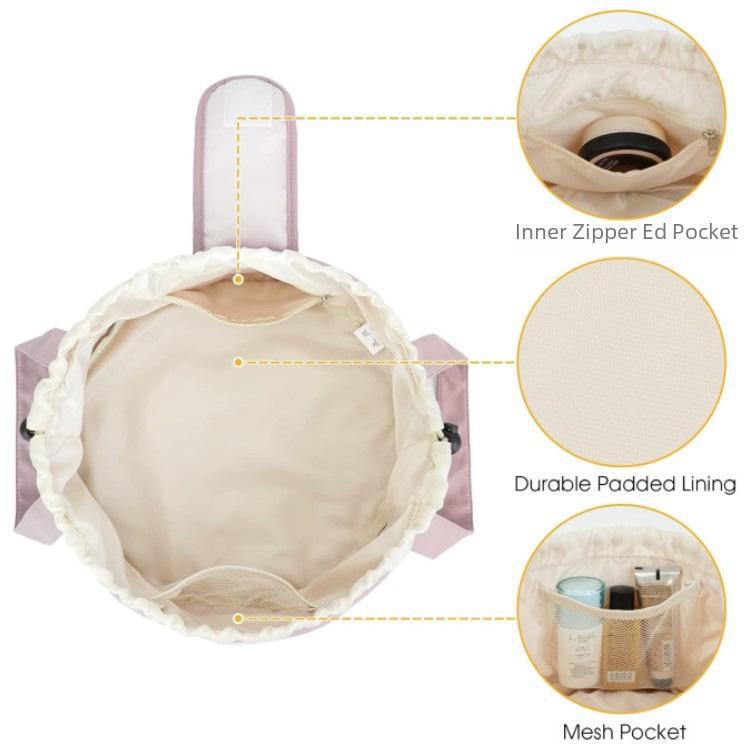 Large Capacity Portable Drawstring Cosmetic and Toiletries Bag