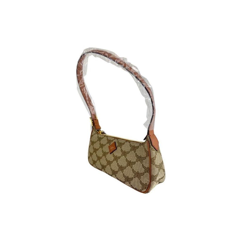 MCM Cognac Visetos Coated Canvas Vintage Hobo Shoulder Bag for Daily Use