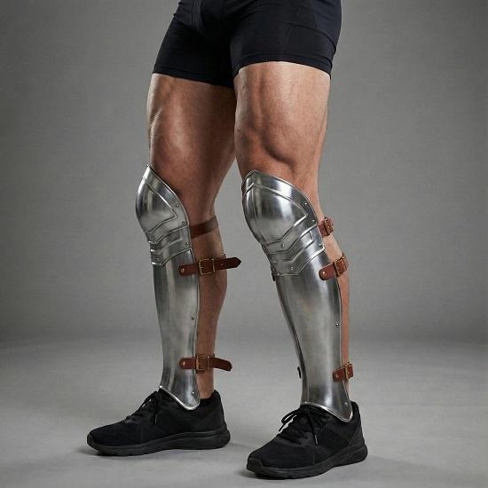 Medieval Knight Steel Greaves Gothic Leg Armor LARP Cosplay Shin Guards Handmade Armor for Gift