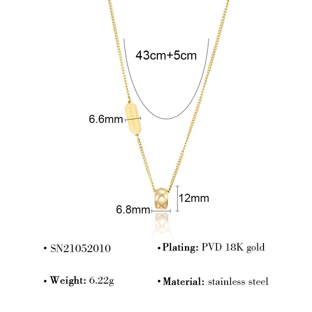 Edelstahl Anhänger Halskette Minimalistisch Geometrisch Hohl Titanstahl Schlüsselbeinkette