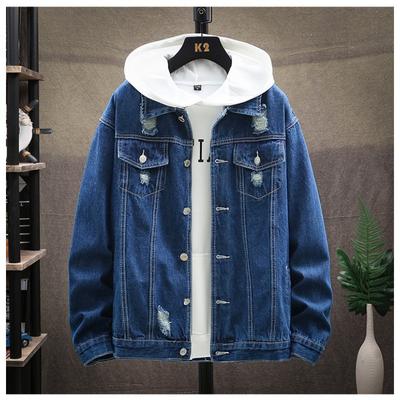 Men's Autumn Fashionable Ripped Denim Jacket