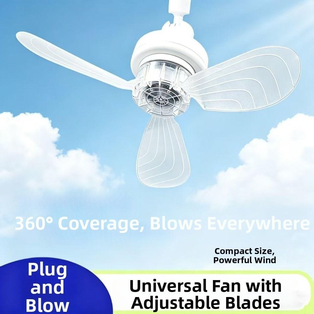 Odnímatelný elektrický ventilátor AC85-265V E27 Šroubovací ústí Ventilátor Přenosný stropní ventilátor Obývací pokoj