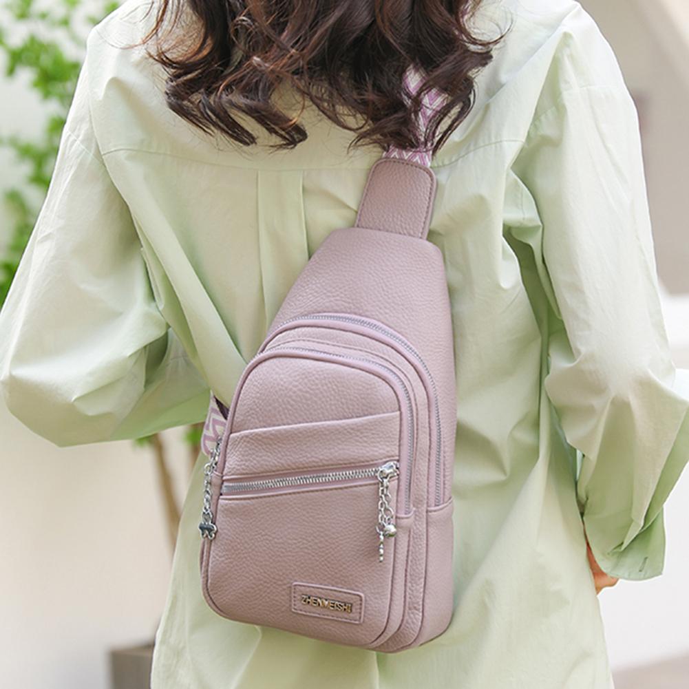 

Women Sling Chest Bags Fanny Pack Fashion Leather Waist Bags Multifunctional Waist Pouch For Phone Shopping Holder Banana Bag фіолетовий