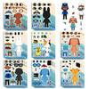 Animal Sticker Set, 8 Sheets Dress Up Face Swap Reusable Stickers