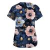 Damenmode V-Ausschnitt Kurzarm Overalls mit Taschen Print Tops Kleidung