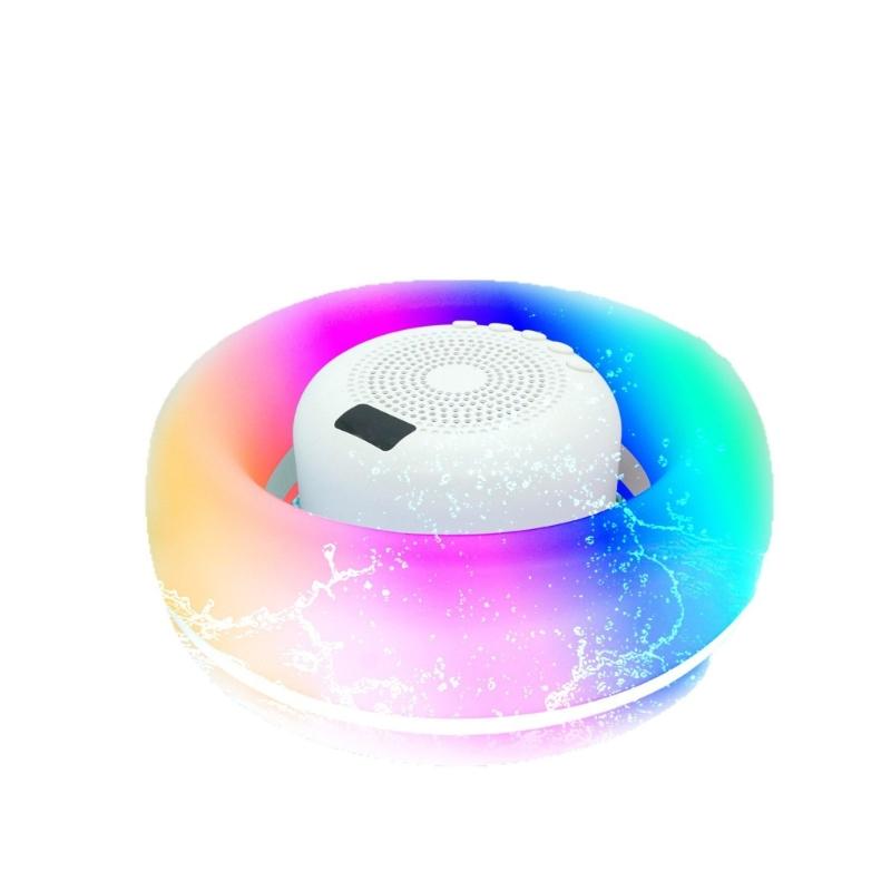 Floating Bluetooth-compatible Speaker with Dynamic LED Lights IPX6 Waterproof Temp Display for Pool Parties Swimming