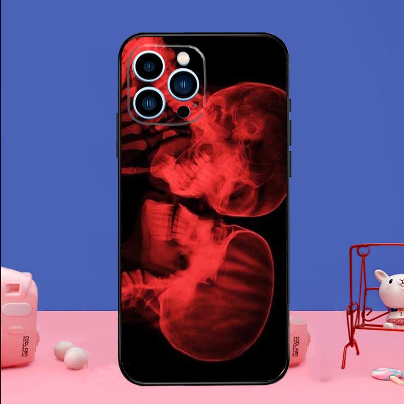 xray art aesthetic Skull Phone Case For iPhone 16 15 14 13 12 11 17 Pro Max Plus 12 13 mini 16e 17 Air Bumper Cover
