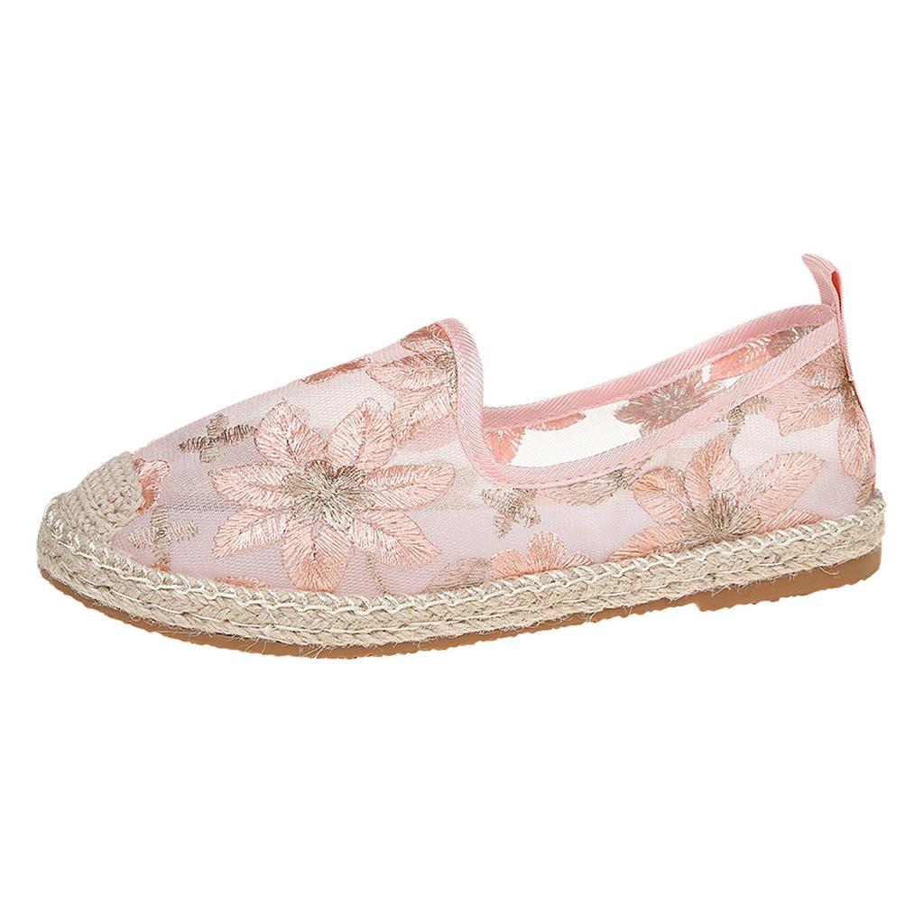 Summer Formal Shoes Women Women'S Summer Fashion Solid Color Mesh Surface Flower Casual Shoes Non Slip Zapatos De Mujer