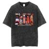 Washed Vintage Japanese Science Fiction Cartoon Movie Anime Akira Shotaro Kaneda T Shirts Men Hip Hop Oversized Tshirts