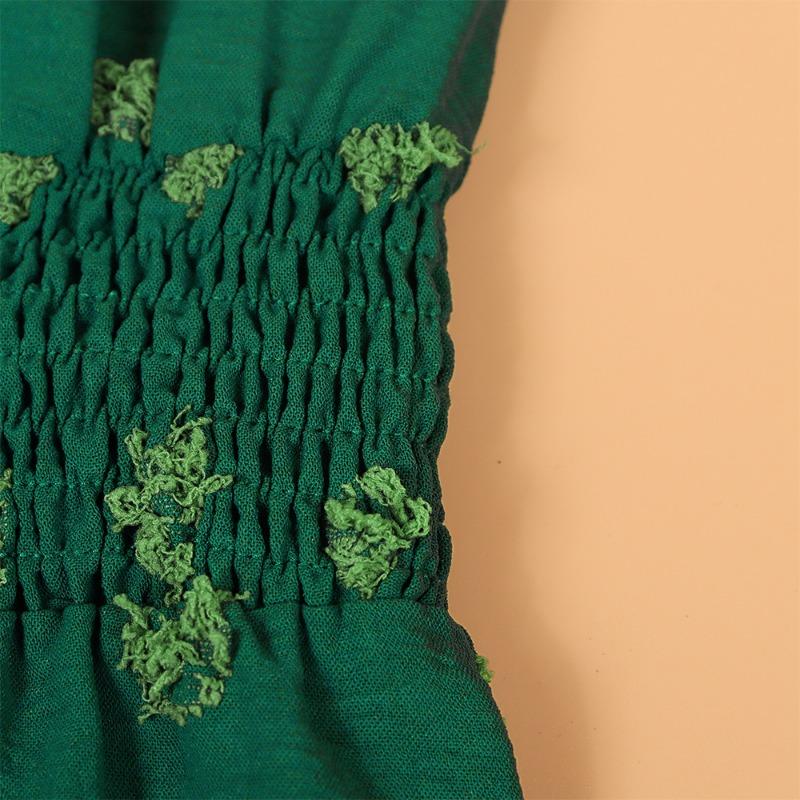 New V-neck Long-sleeve Dress Jacquard Waist Dresses