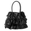 [Harujio] Ruffle Bag Frills Tote Bag Handbag Pleats Bag Tiered Bag Tulle Tote Back Shoulder Bag Shoulder Ladies Black White Silver Black White Silver