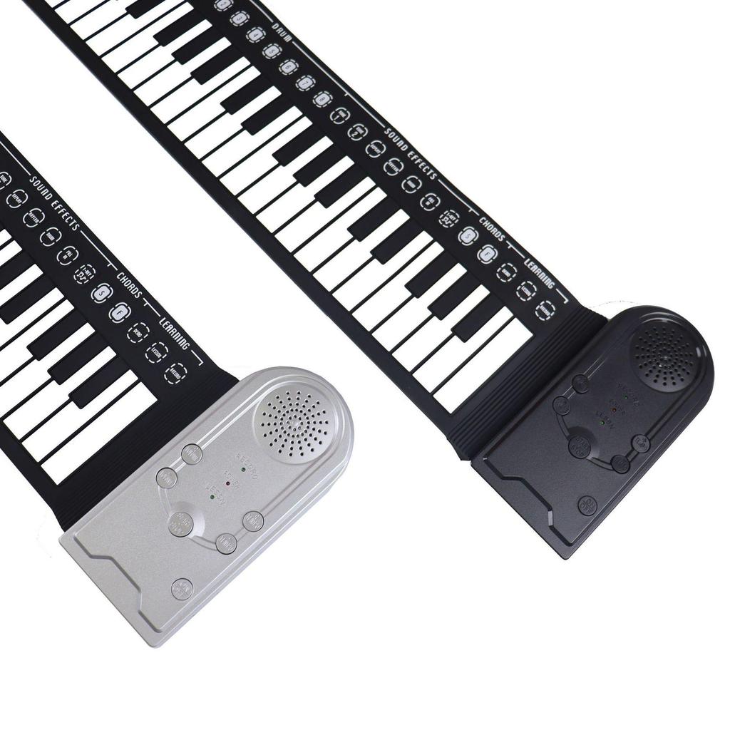 49-Key Hand-Rolled Portable Folding Trumpet Key Electronic Keyboard for Beginner Children