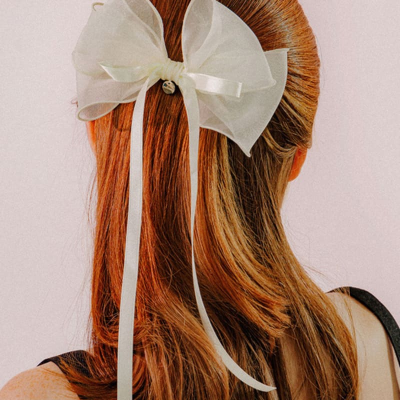 

mellotory ribbon see-through hairpin (ivory) ivory