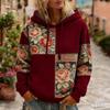 Women's Hoodie Fashion Vintage Floral Print Women Casual European American Style Hoodie Sweatshirt Women Clothes Top
