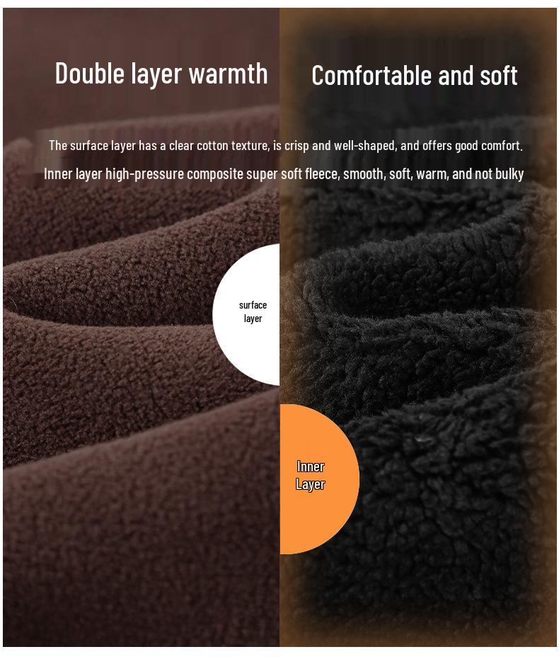 Herren Winter Hoodie aus Korallenfleece in Übergröße - Superdick, Mit Fleece gefüttert, Rundhals, Warm, Passt bis 350 Jin.