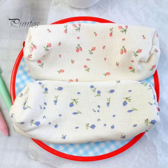 Soft Fabric Pencil Case Cute Floral Case, Mini Cotton Pouch for Pens Pencils Erasers, Lightweight Daily Use Pen Zipper Storage Bag Students,