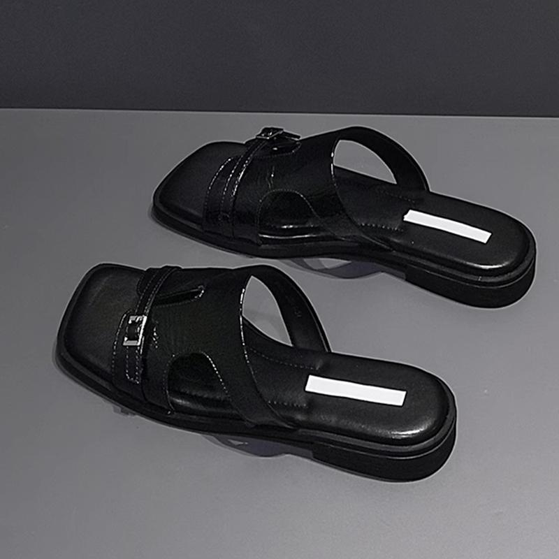 

Женские тапочки балетки повседневная обувь уютные летние женские сандалии 2025 платье шлепанцы новые слайды бренд сандалии женские 40 чёрный